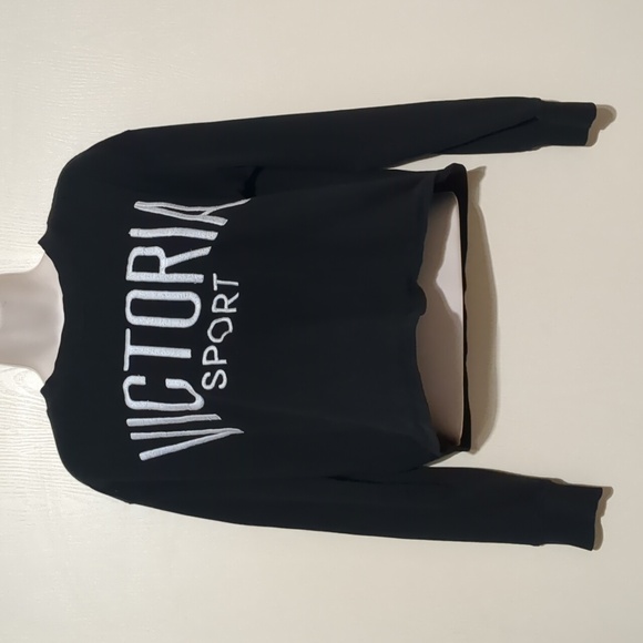 Victoria's Secret Tops - Victoria secret sport Black Cropped Sweatshirt Size S